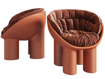 侘寂风休闲单人沙发3d模型 侘寂风休闲单人沙发