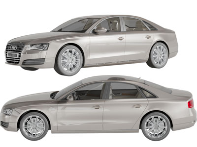 现代银色汽车3d模型 现代银色汽车