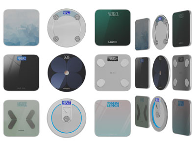 现代圆形、方形玻璃面体重秤