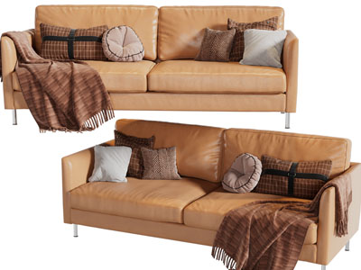 现代皮质双人沙发3d模型 现代皮质双人沙发