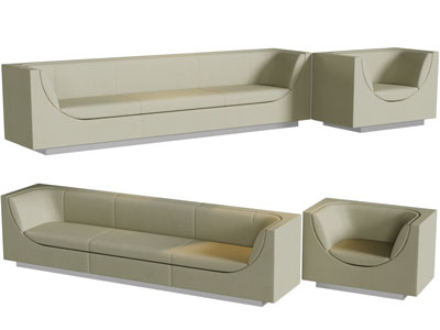 现代多人、单人沙发3d模型 现代多人、单人沙发