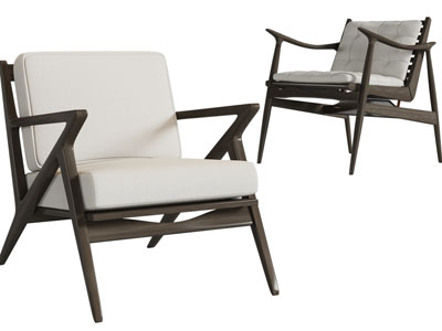 新中式实木边框休闲椅子、扶手椅