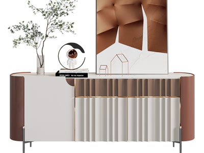 现代轻奢椭圆形电视柜