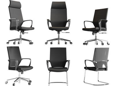 现代黑色办公转椅