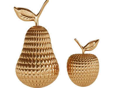 现代金色装饰水果摆件组合