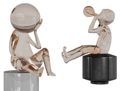 现代吹气球的娃娃创意摆件