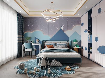 现代儿童房、卧室