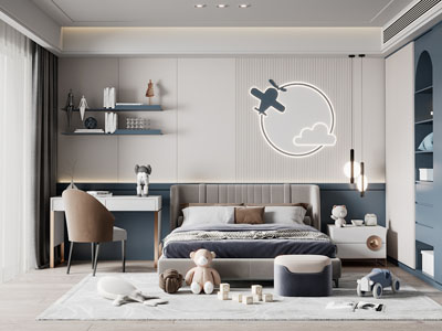 现代儿童房、卧室