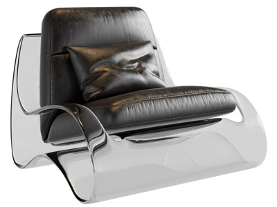 后现代透明底座休闲单人沙发3d模型 后现代透明底座休闲单人沙发