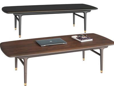 现代长方形实木茶几