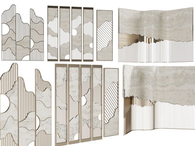 新中式装饰山脉的屏风