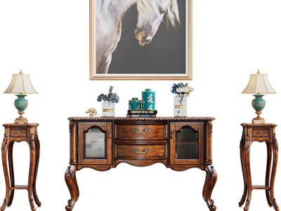 欧式实木玄关柜、边柜