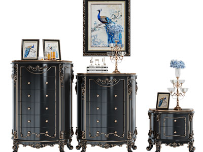 欧式雕花斗柜、玄关柜、床头柜