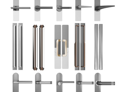 新中式金属大门拉手3d模型 新中式金属大门拉手