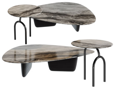 现代三角形茶几边几