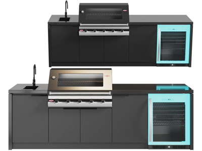 现代嵌入烤箱的橱柜