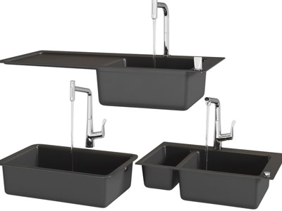 现代黑色金属洗菜盆