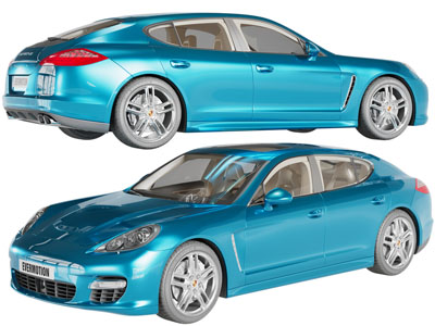 现代蓝色汽车3d模型 现代蓝色汽车