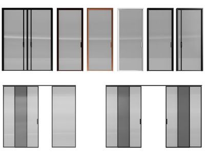新中式玻璃平开门、推拉门