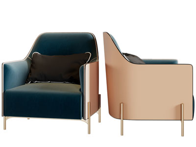 现代轻奢单人沙发3d模型 现代轻奢单人沙发