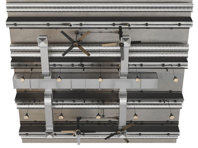 工业风裸露管道的天花吊顶