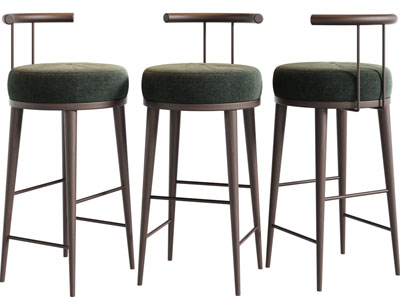 现代实木支架的吧椅