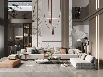 现代别墅挑高客厅