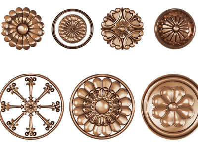欧式复古圆形雕花装饰构件
