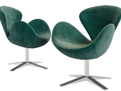 现代绿色十字支撑的休闲椅子