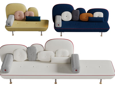 侘寂风儿童多人沙发3d模型 侘寂风儿童多人沙发