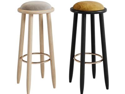 侘寂风圆形吧凳