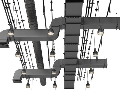 工业风管道天花吊顶