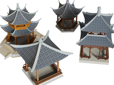 中式六角形亭子