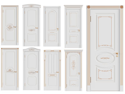 欧式实木雕花平开门