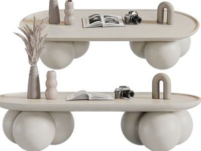 侘寂风椭圆形茶几