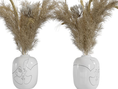 侘寂风陶瓷花瓶花卉