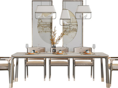 新中式餐桌椅组合