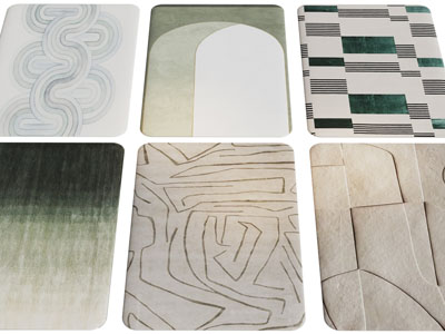 新中式长方形地毯3d模型 新中式长方形地毯