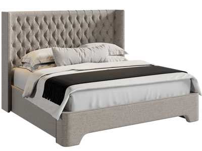 新中式布艺双人床