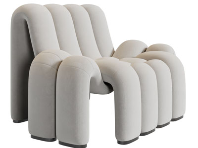 侘寂风单人沙发3d模型 侘寂风单人沙发