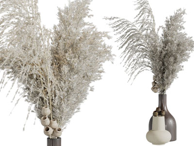 侘寂风花瓶花卉