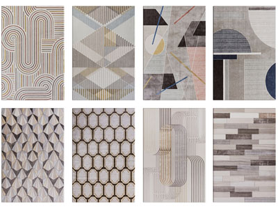 新中式几何图案的地毯3d模型 新中式几何图案的地毯