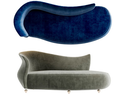 侘寂风弧形贵妃椅、美人榻