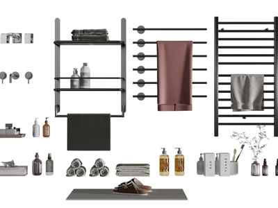 现代毛巾架、洗浴用品卫浴小件