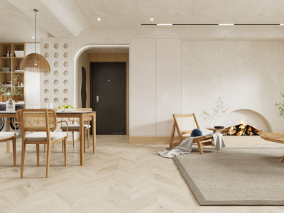 侘寂风客厅餐厅