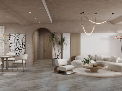 侘寂风客厅餐厅