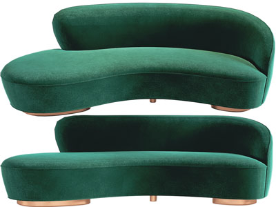 现代轻奢弧形多人沙发