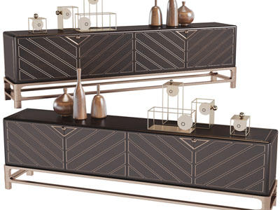 新中式装饰斜纹理的长方形电视柜