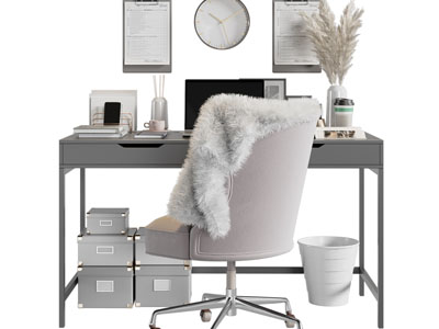 新中式书桌椅组合