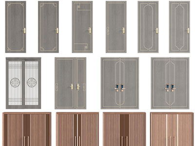 新中式单扇、双扇平开门